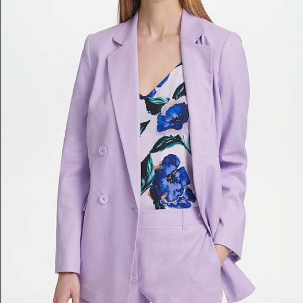Lavender Linen DKNY Suit Sz 12 NWT